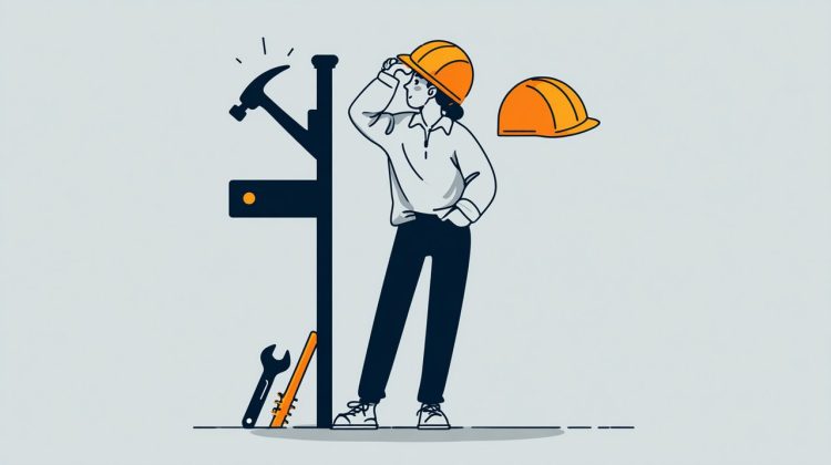 Illustration of a homeowner deciding between DIY and professional roof repair.