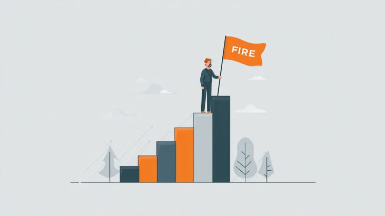 A minimalist illustration of achieving financial independence.