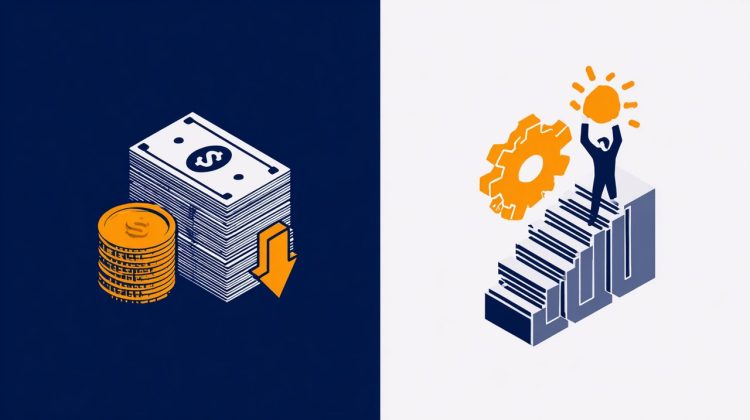 A visual comparison of debt repayment methods focusing on savings and motivation.