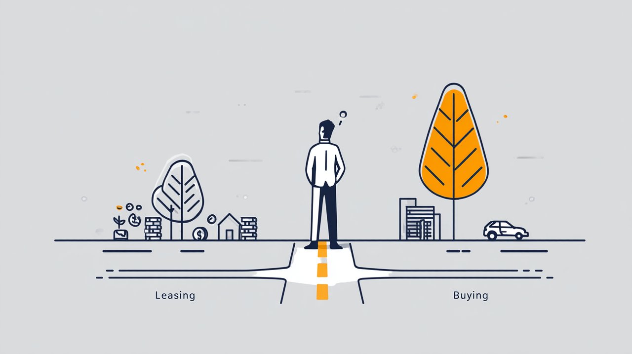 A person making a financial decision between leasing and buying a car.