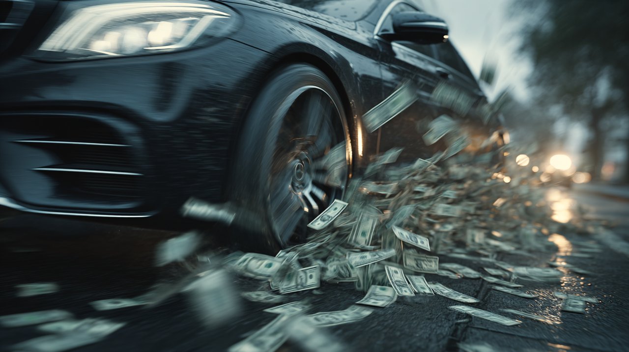 Car value rapidly decreasing, money flowing out.