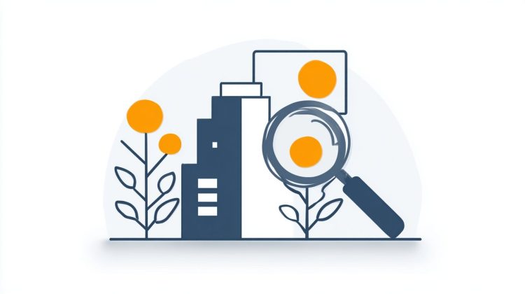 A minimalist illustration depicting the concept of time value of money, with a magnifying glass examining a growing investment, contrasting with a static mortgage payment, text-free.