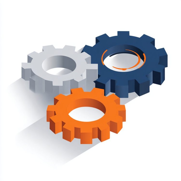 An isometric vector graphic of multiple interlocking gears, symbolizing the integration and systematic planning of hidden homeownership costs.
