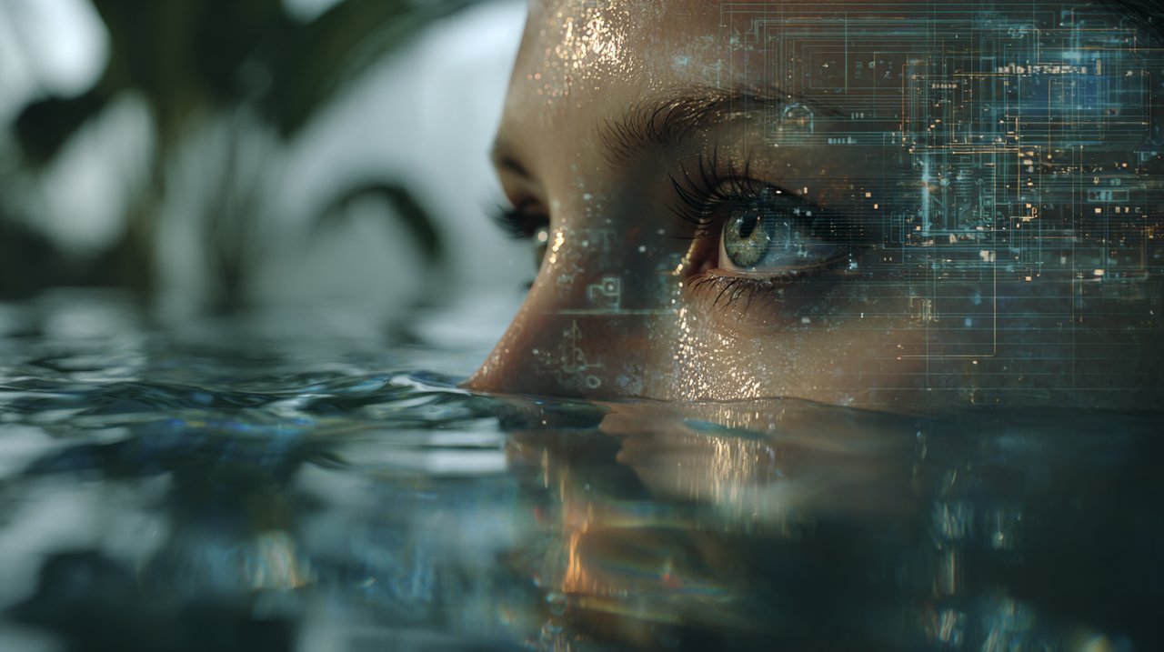 An abstract representation of self-reflection and data interpretation.