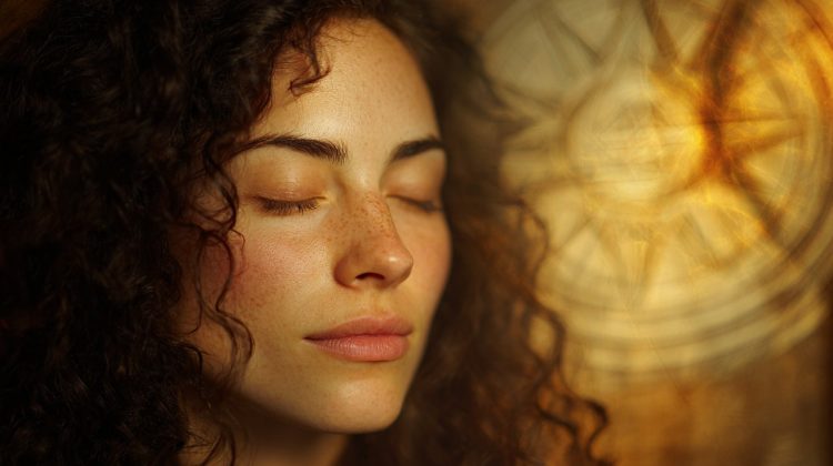 A person in deep self-reflection, symbolizing inner compass tuning.