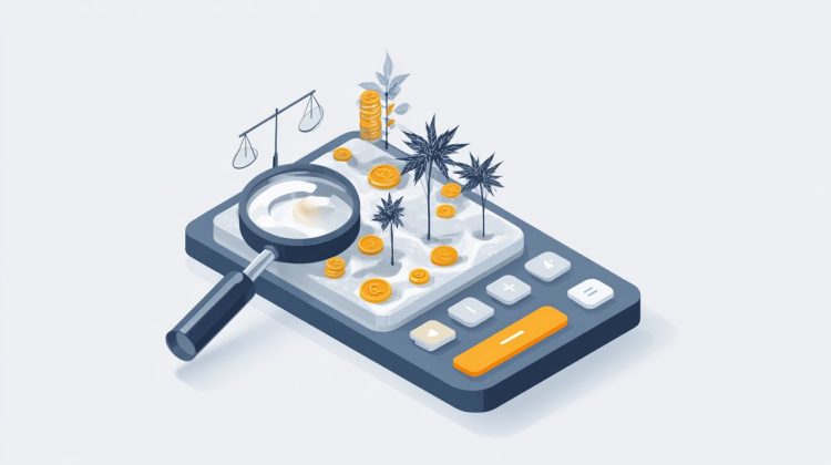 A minimalist illustration of a mortgage calculator as a strategic sandbox, symbolizing financial planning and foresight.