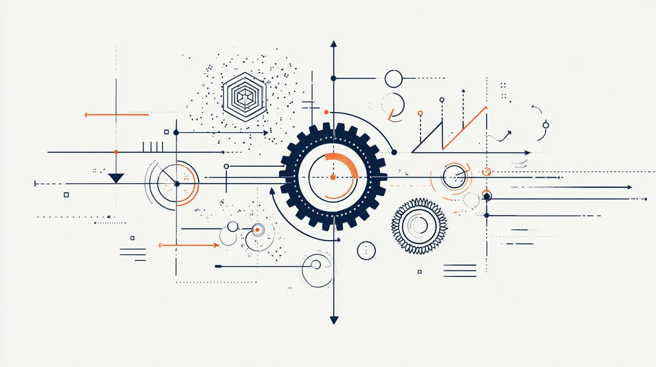 A minimalist flat illustration depicting the complex and dynamic nature of mortgage cost assessment, with various interconnected financial elements and arrows indicating constant flux.