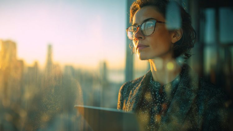 Photorealistic image of a young professional analyzing a diverse financial portfolio.