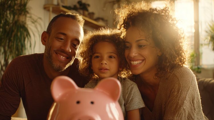 A family enjoying their home, symbolizing stability and wealth building through homeownership.